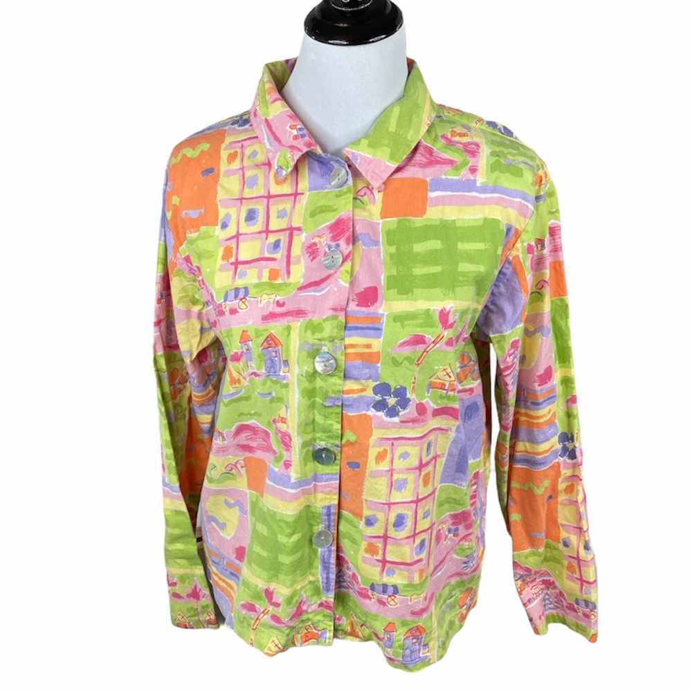 Coldwater Creek Button Down Shirt Pink Medium